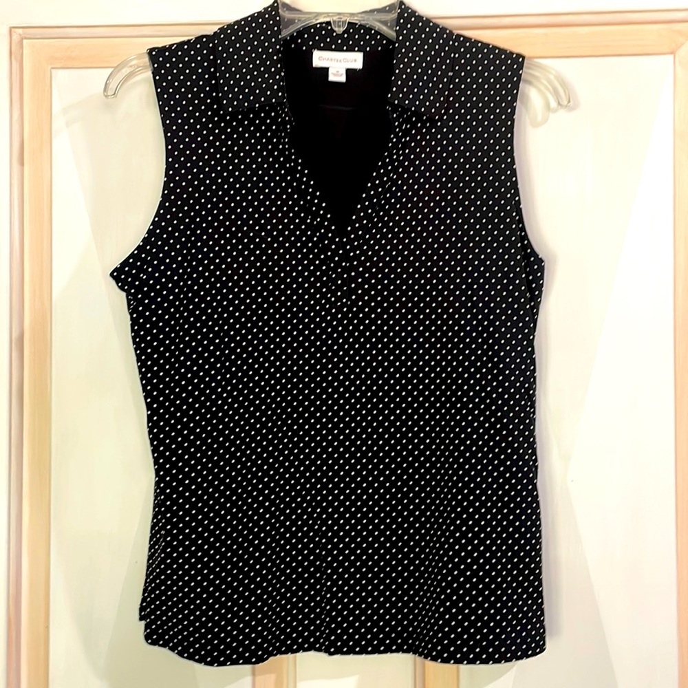 5For$15 Charter Club sleeveless collared blouse size M